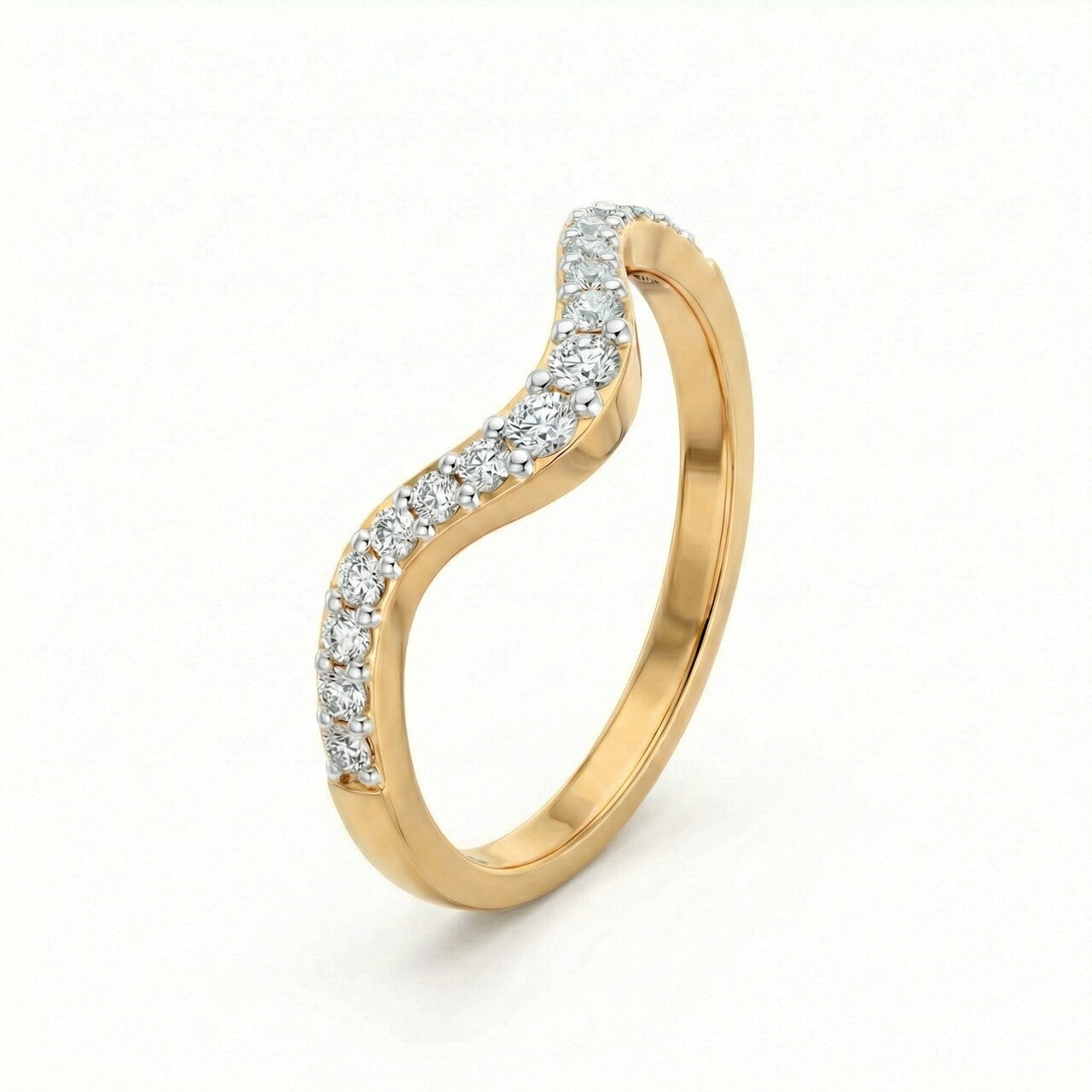 Lustrous U Curve 9KT Gold Laboratory Grown Diamond Ring