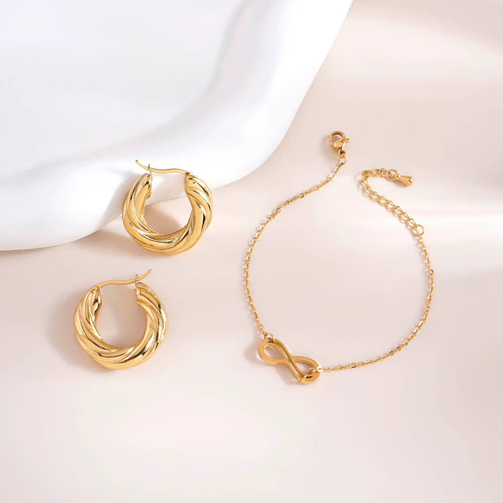 Infinity Charm Hoop Set