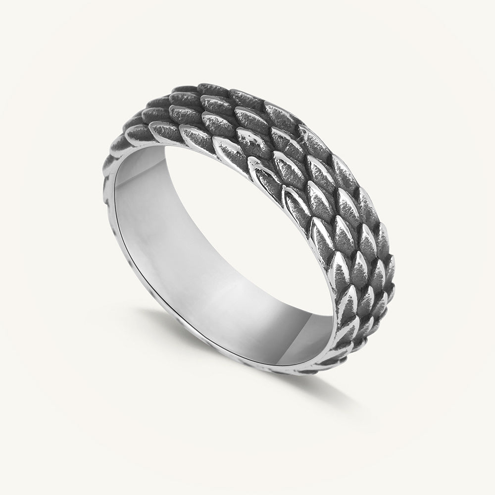 Edgy Oxidised Silver Ring
