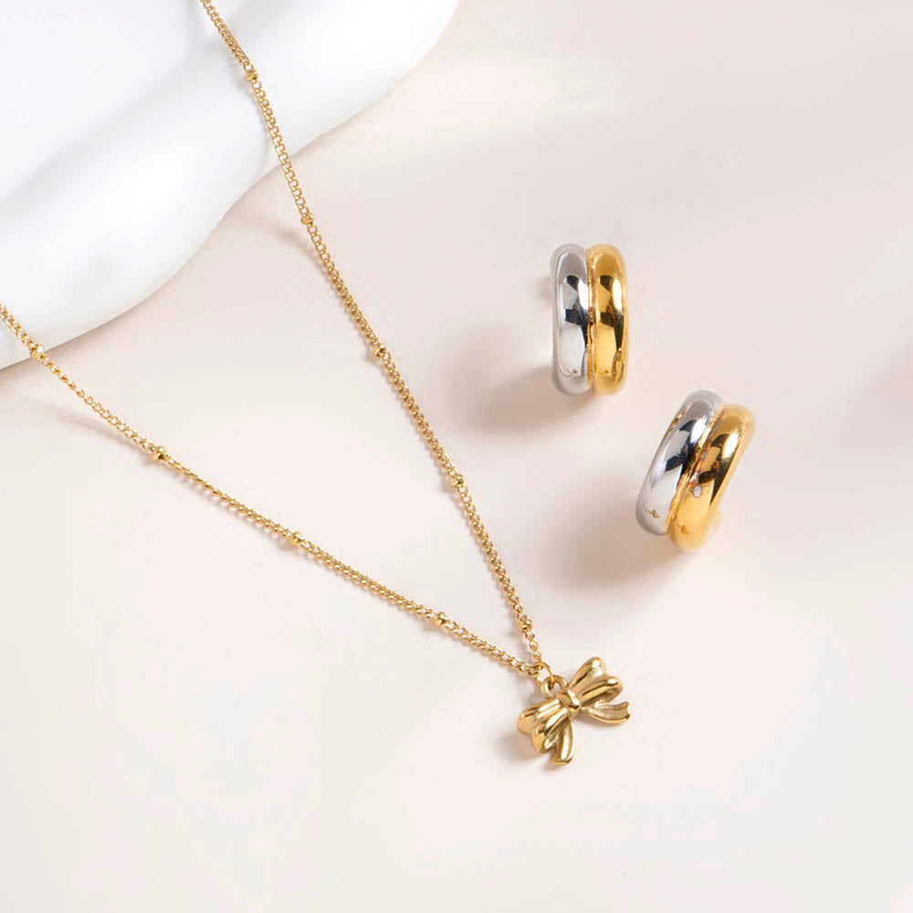 Golden Silver Bow Elegance Set