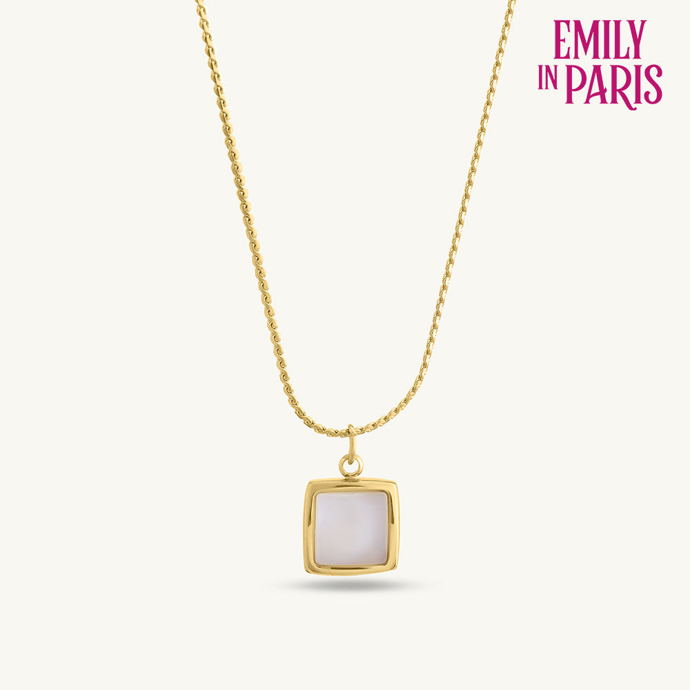 Square Pendant Gold Chain Necklace
