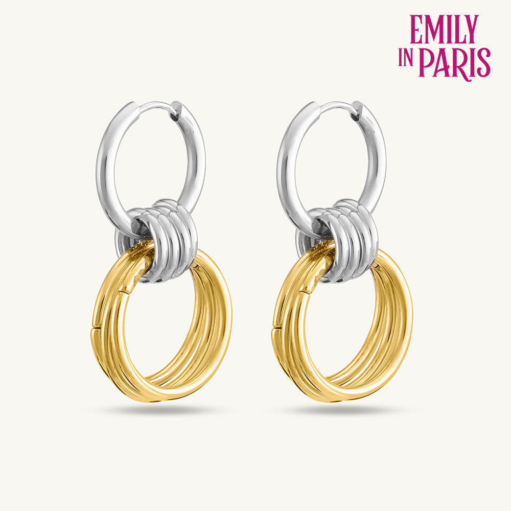 Interlocking Hoop Drop Earrings