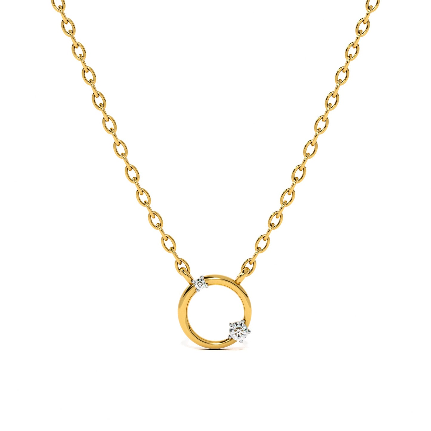 Enclosed Gem 9KT Gold Laboratory Grown Diamond Necklace