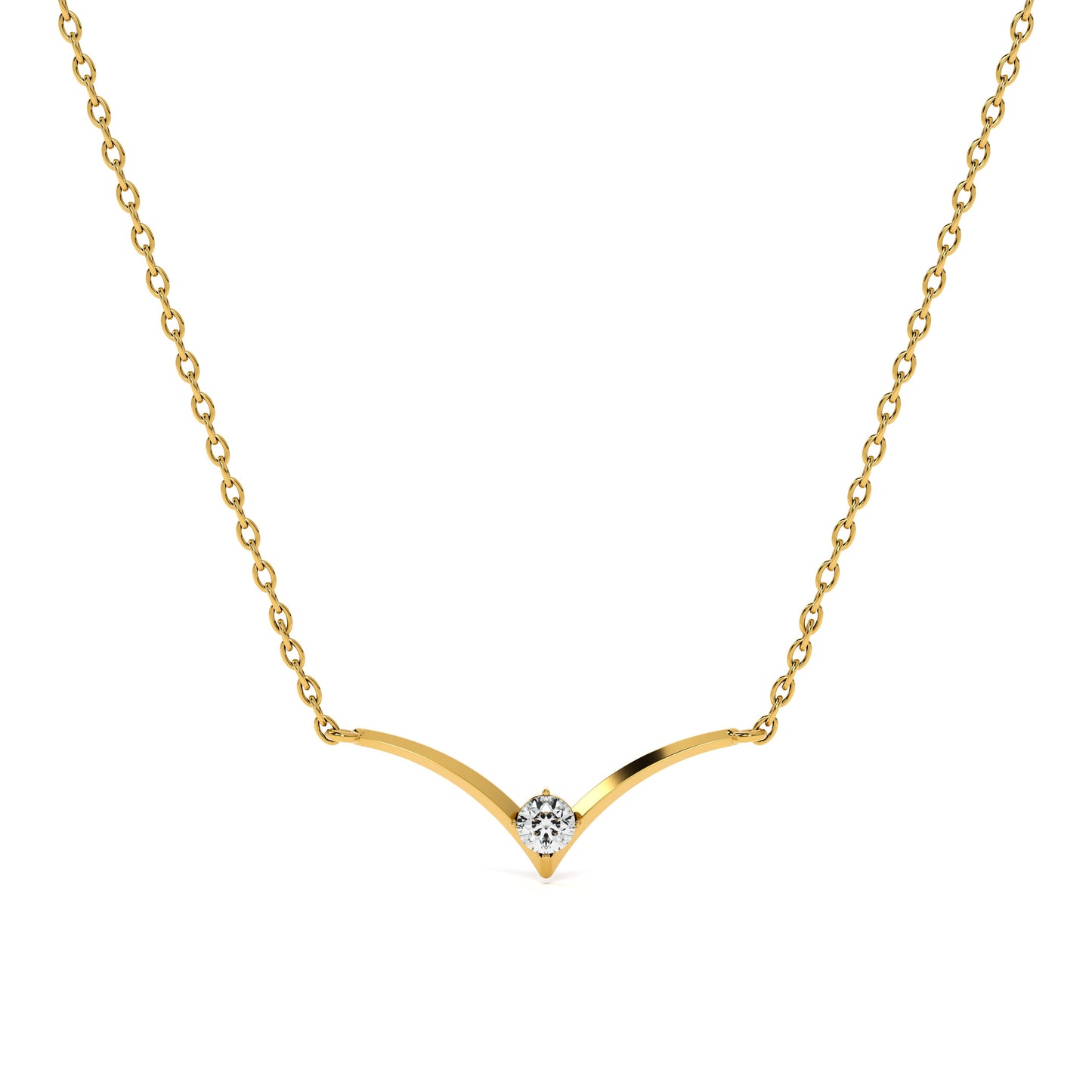 Vivid Glow 9KT Gold Laboratory Grown Diamond Gold Necklace