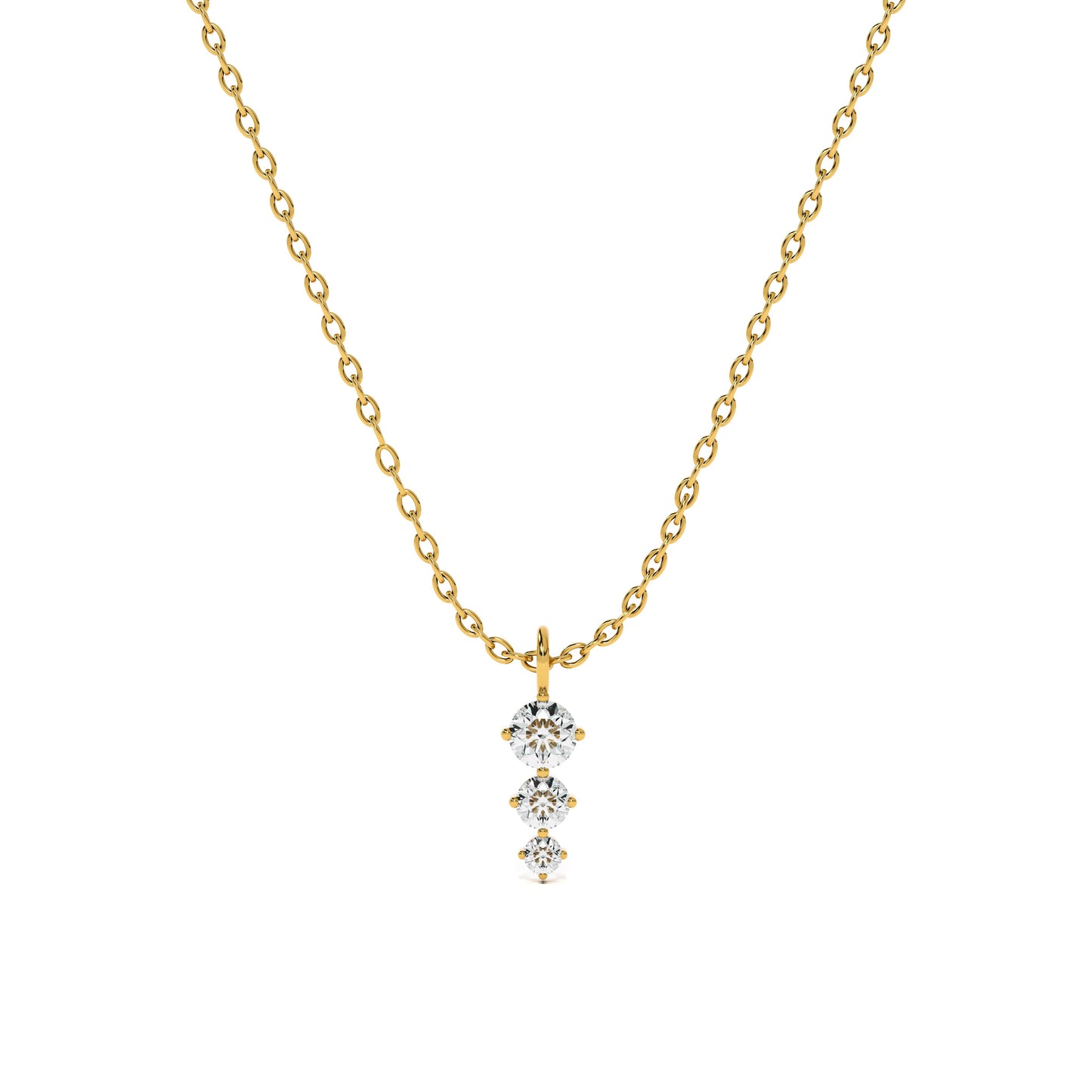 Diamond Trio 9KT Gold Laboratory Grown Diamond Pendant