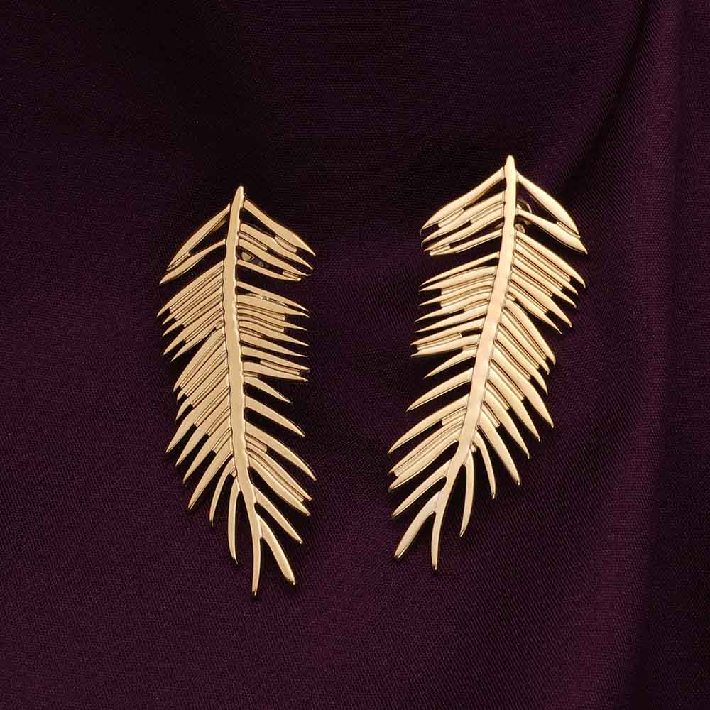 Palm Casting Dangle Earrings