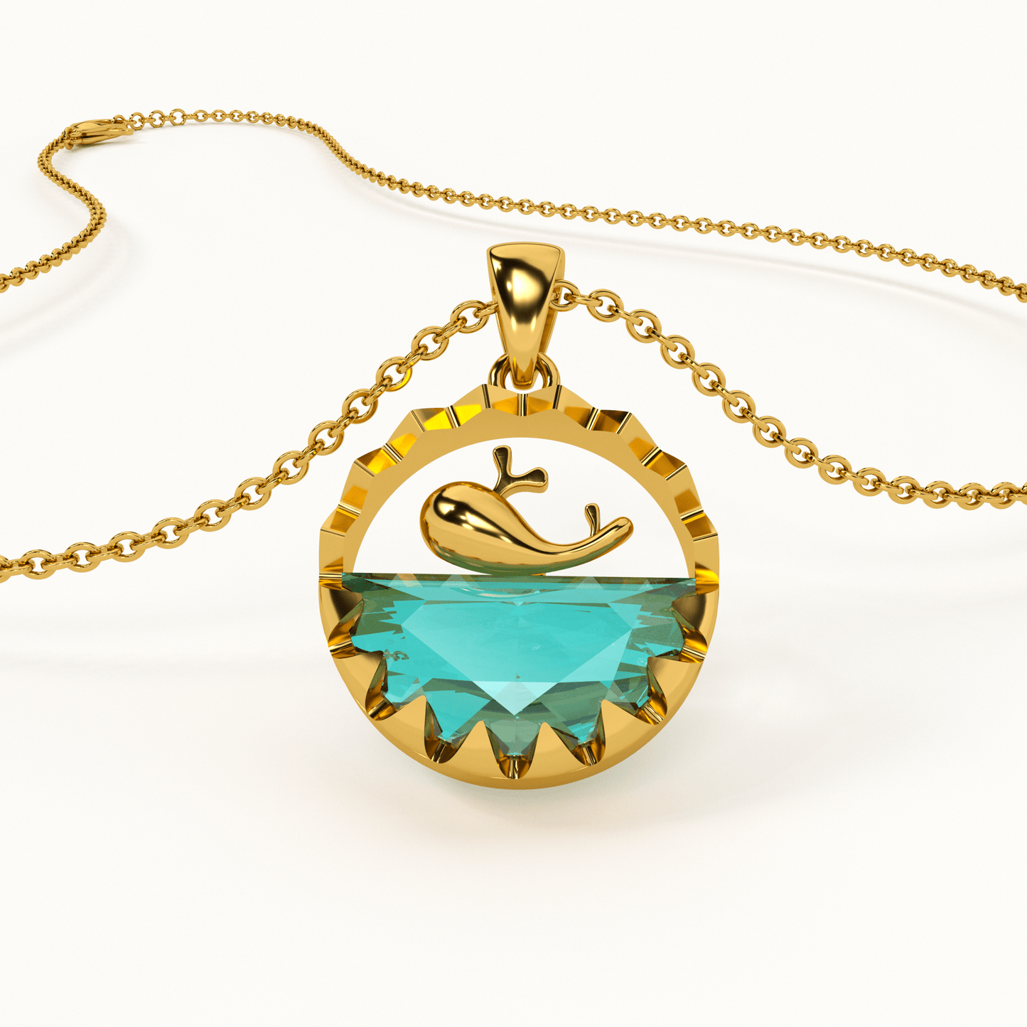 Gold Whale Pendant Necklace