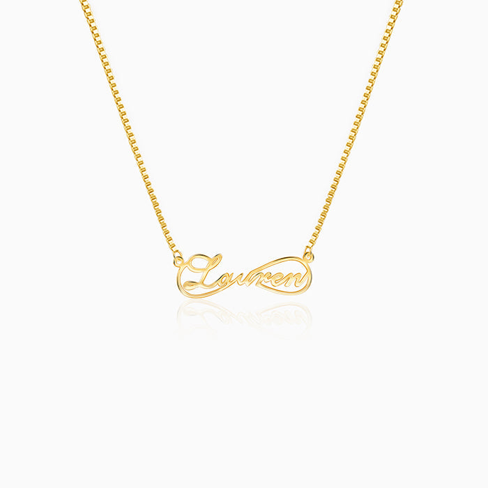 Golden Personalised Infinite Promises Pendant
