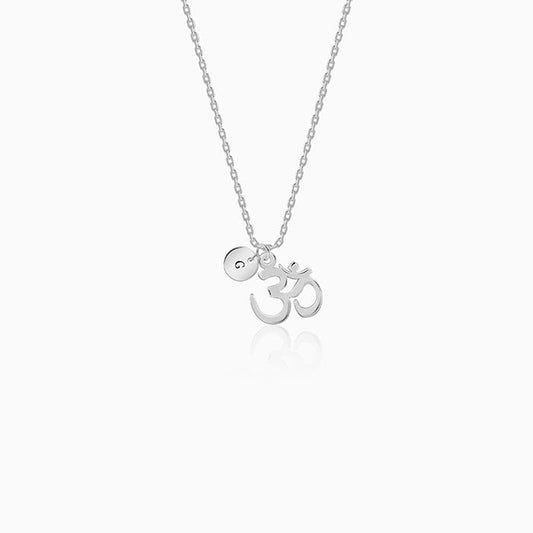Silver Personalised Om Pendant With Link Chain