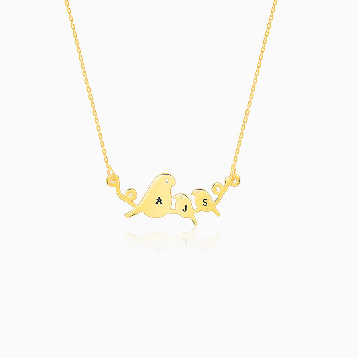 Golden Personalised Birdie Initial Necklace