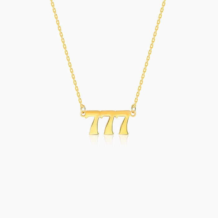 Golden Personalised Triple Numeric Necklace