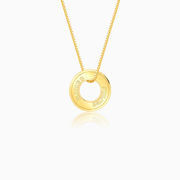 Golden Personalised Circular Pendant For Him