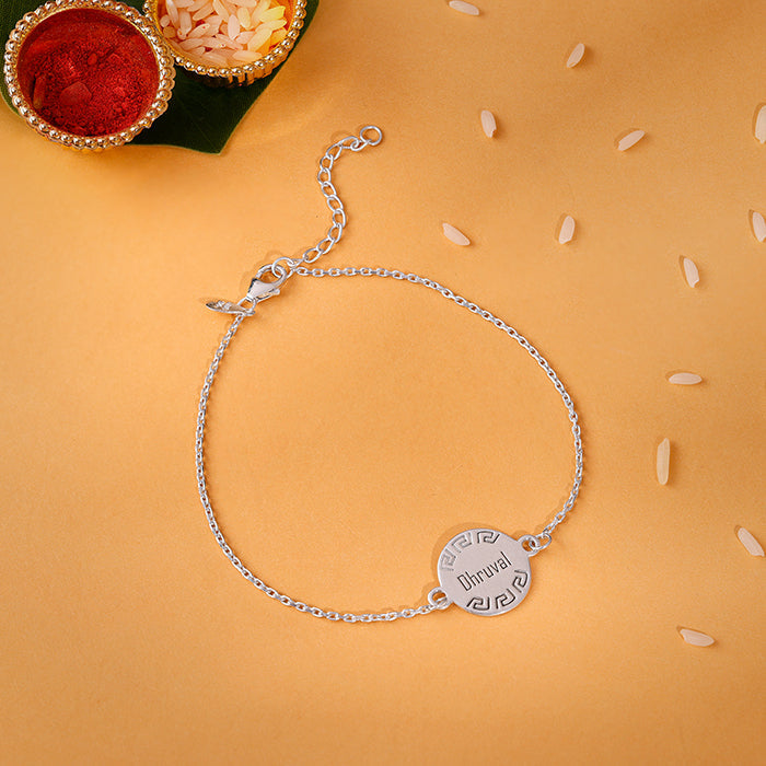 Silver Personalised Celtic Bracelet Rakhi