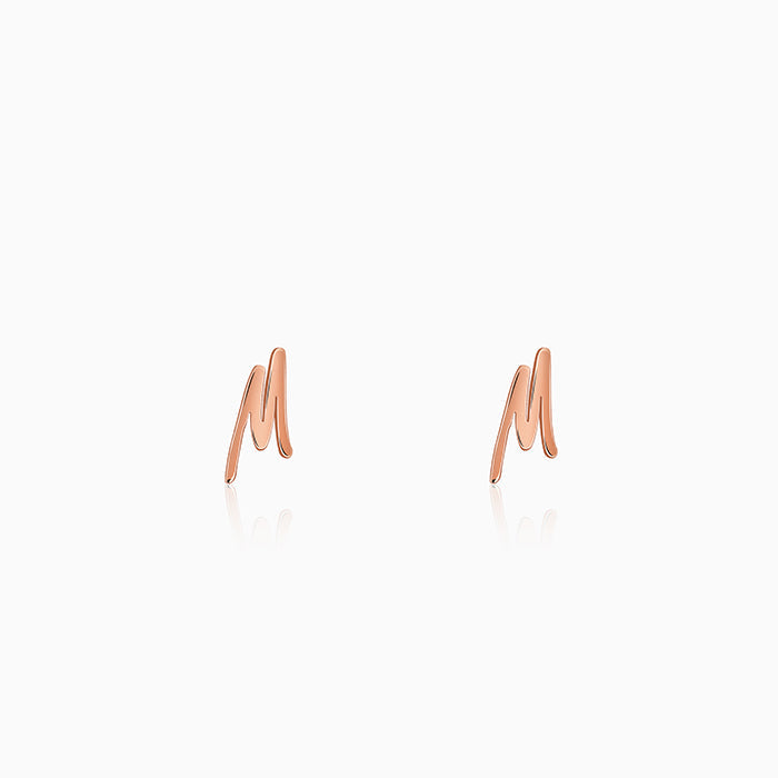 Rose Gold Personalised Letter Stud Earrings