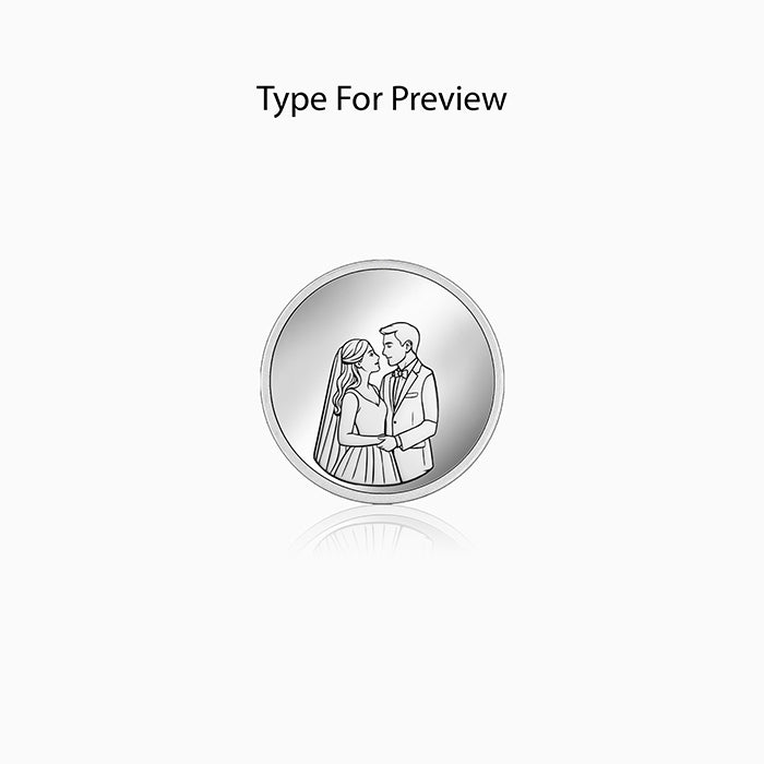 Silver Personalised Wedding Gift Coin