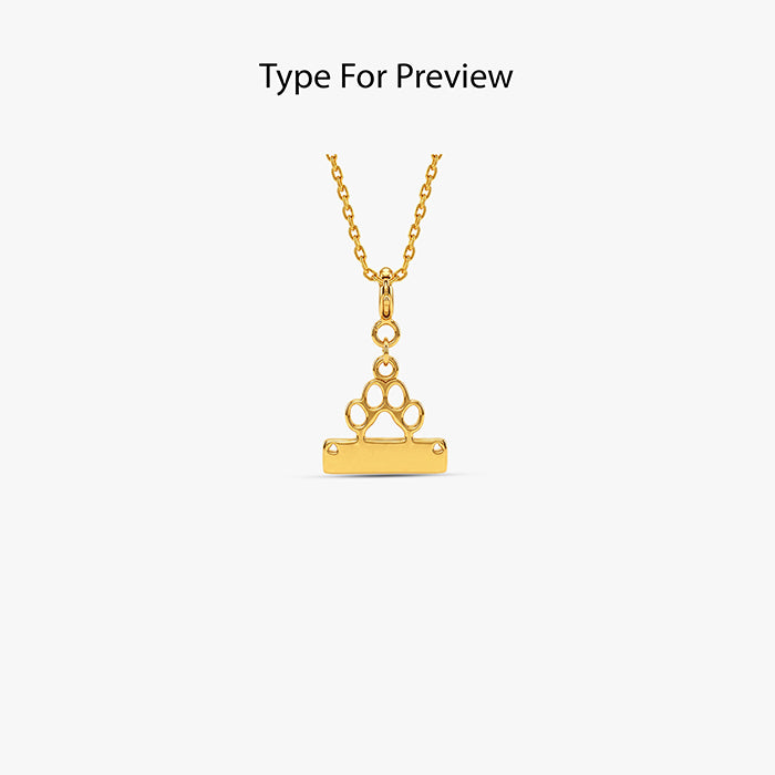 Golden Personalised Fur Buddy Pet Pendant with Link Chain