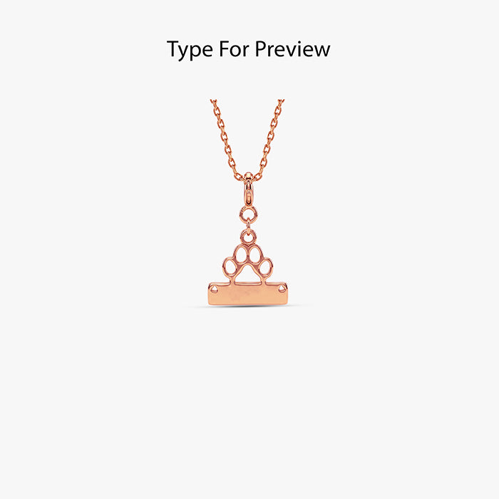 Rose Gold Personalised Fur Buddy Pet Pendant With Link Chain