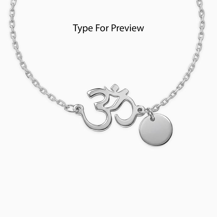 Silver Personalised Classy Om Heartbeat Bracelet