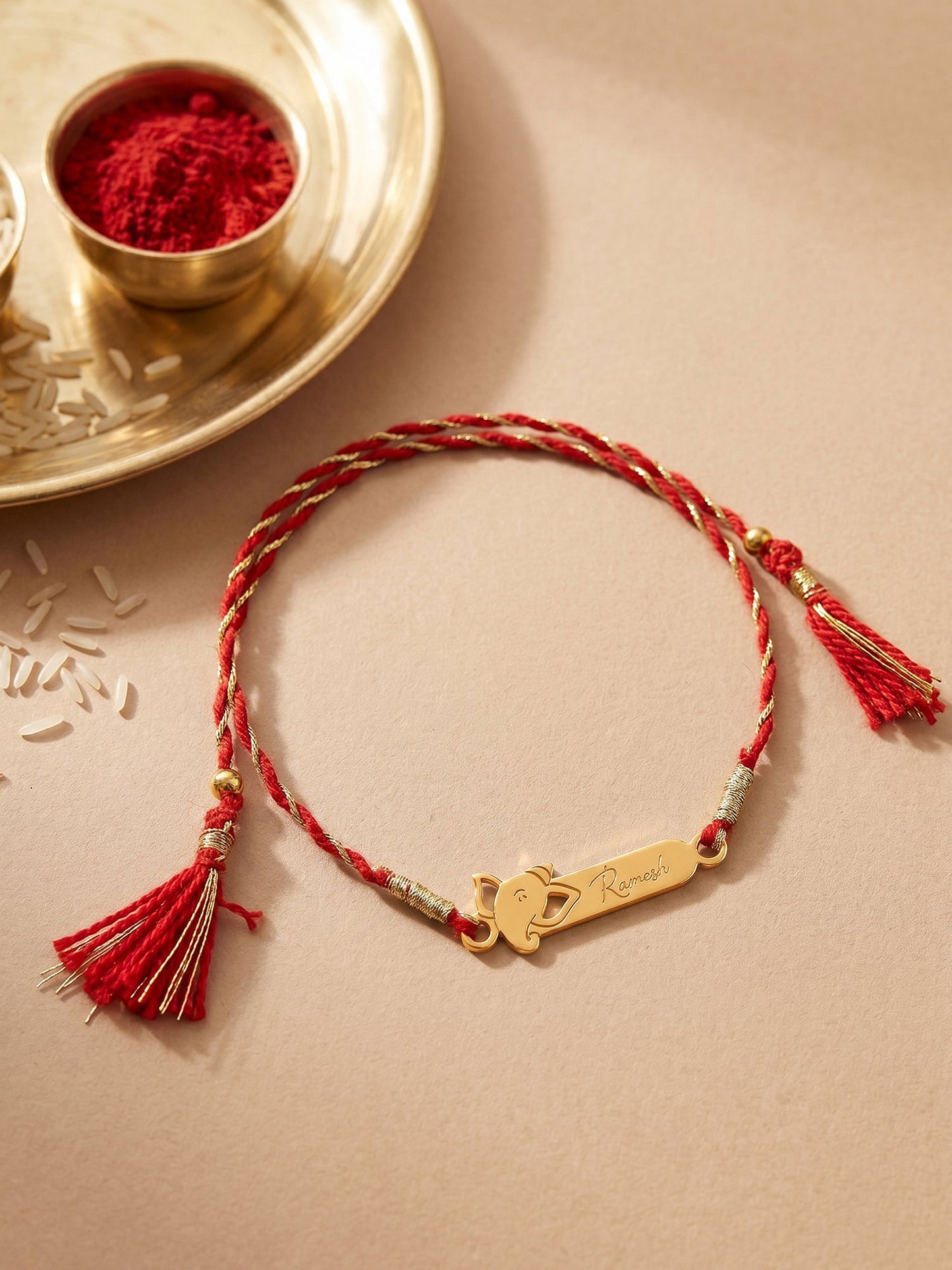 Golden Personalised Sacred Ganesha Rakhi