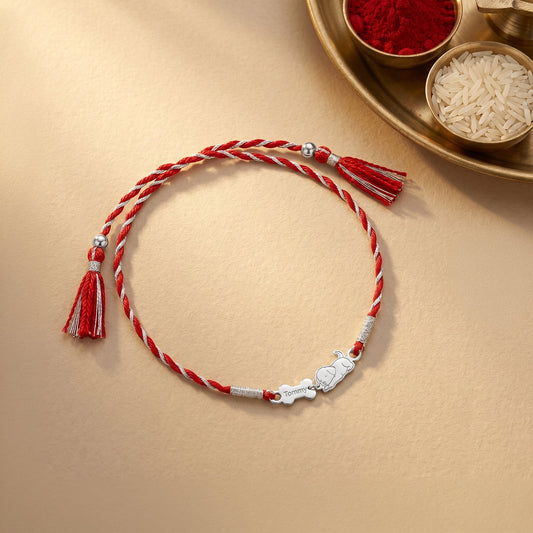 Silver Personalised Doggo Love Rakhi