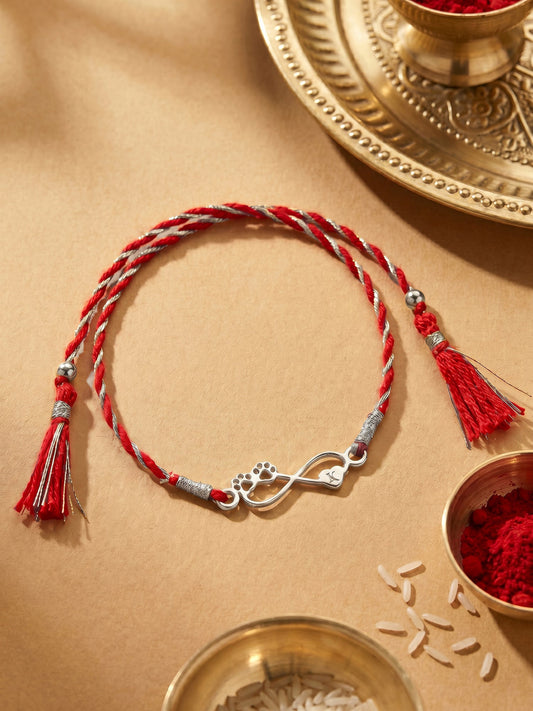 Silver Personalised Pawfect Infinity Initial Rakhi