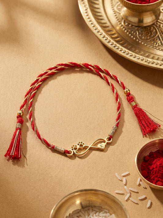 Golden Personalised Pawfect Infinity Initial Rakhi