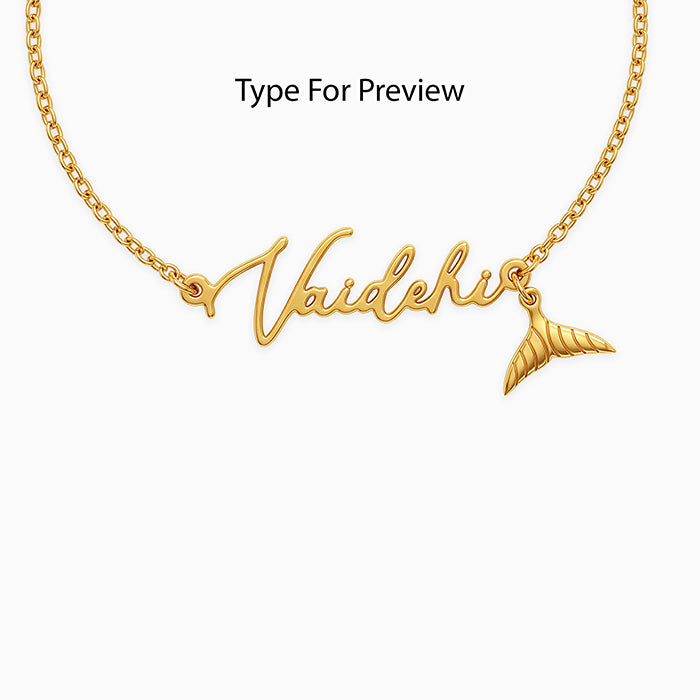 Golden Personalised Cute Mermaid Tail Bracelet