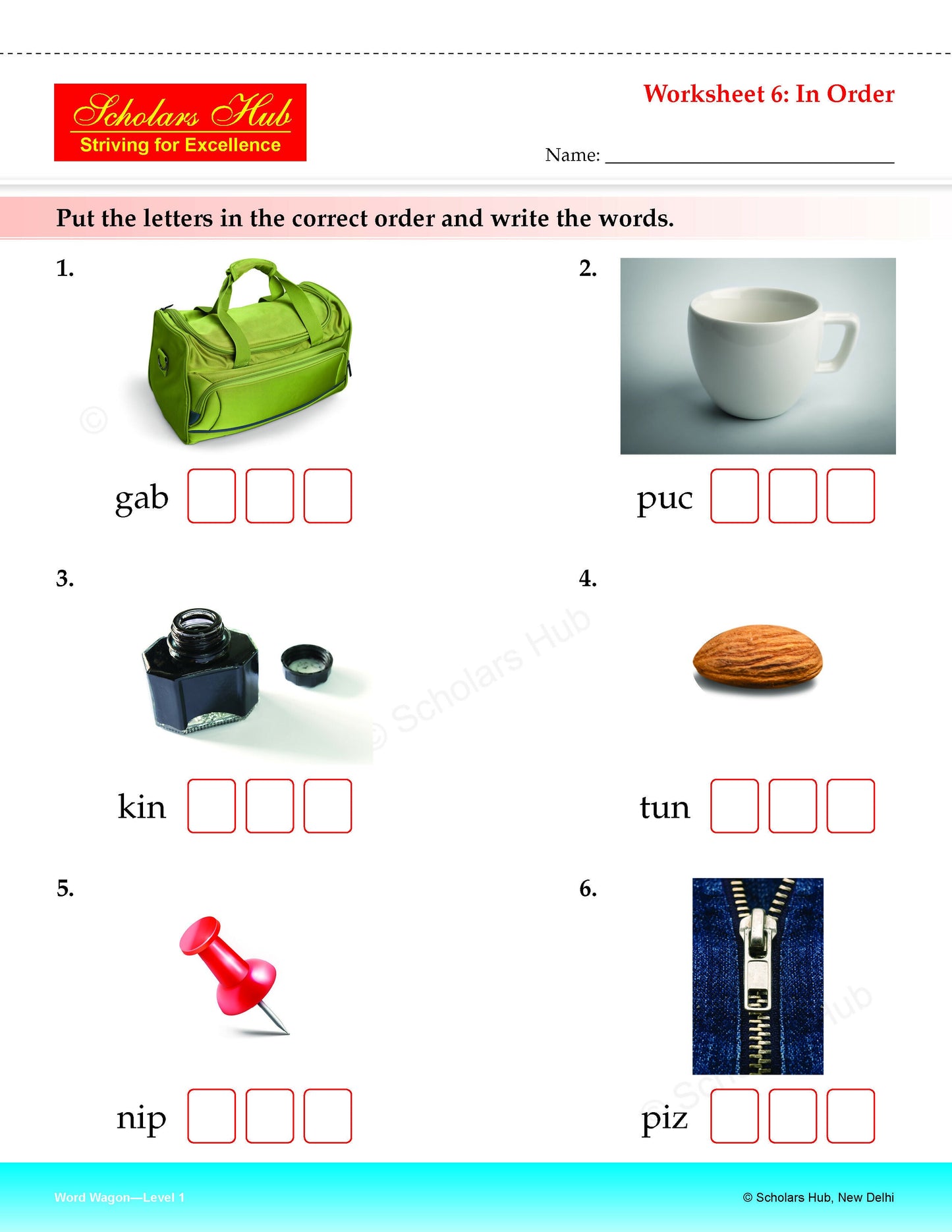 Step By Step Skills Word Wagon-1(Tearble Colourful Worksheets)