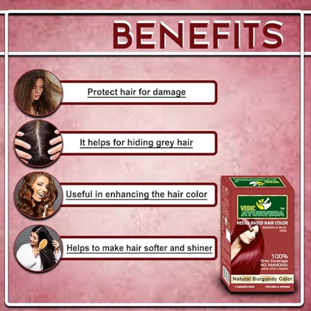 VedicAyurveda No Ammonia Burgundy & No Ammonia Dark Brown Hair Color