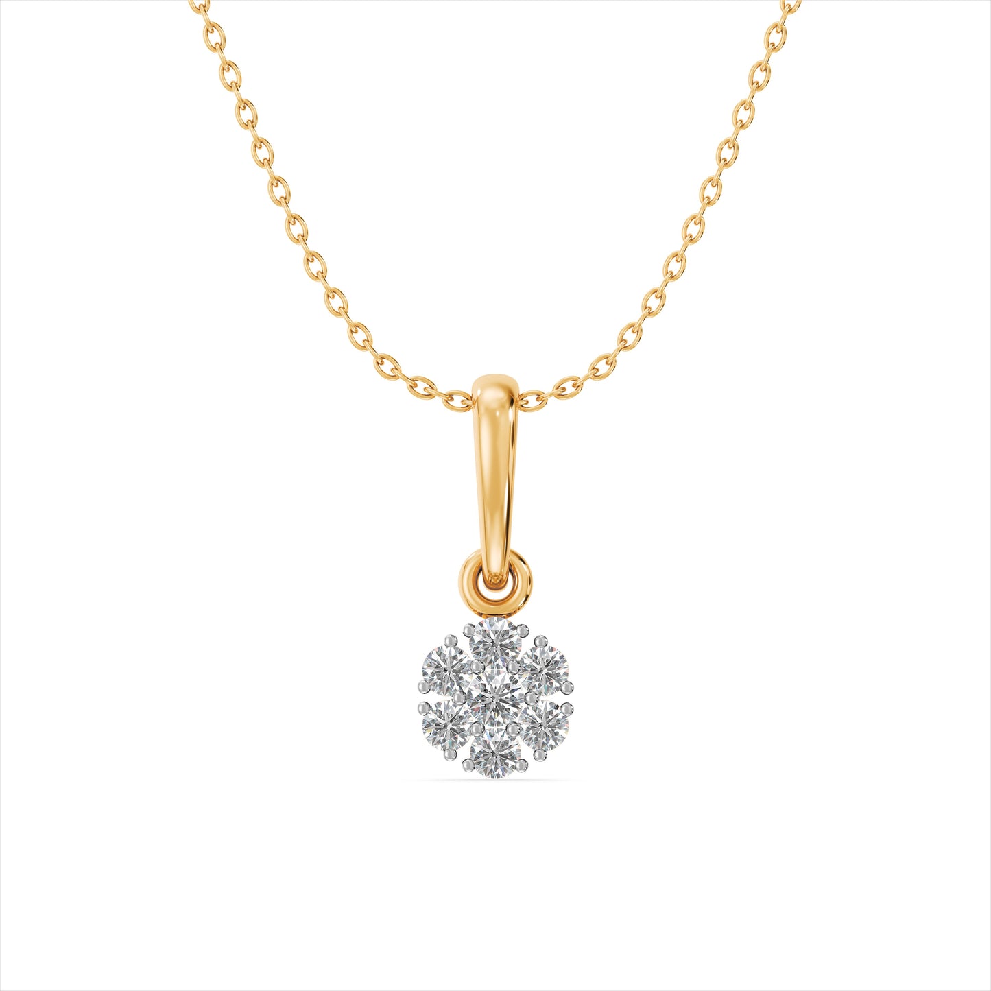 Spherical Cluster 9KT Laboratory Grown Diamond Pendant