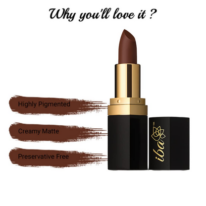 Iba Long Stay Matte Lipstick - M03 Toffee Brown