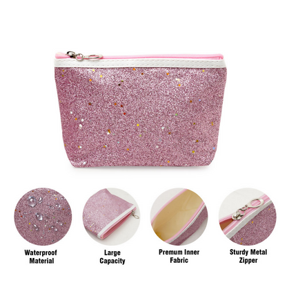 Bronson Professional Glitter Bling Mini Makeup Travel Pouch Kit