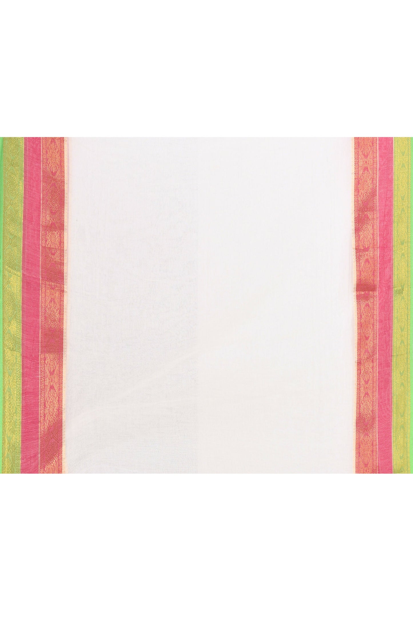 Piyari Fashion Women's Off White Embellished Zari Border Cotton Saree