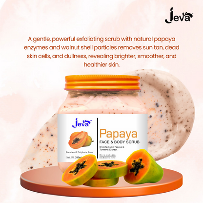 Jeva Papaya Tan Removal Face & Body Scrub