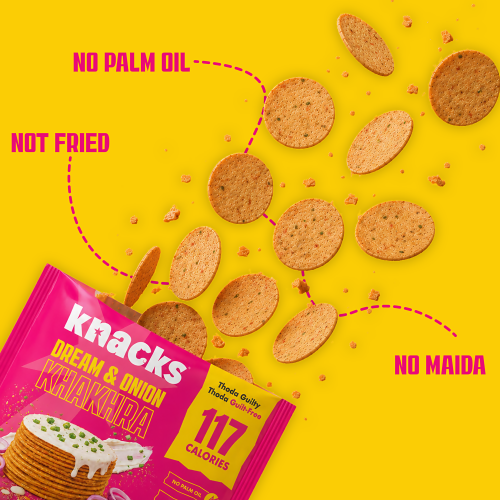 Knacks Coin Khakhra Crisps - Dream & Onion Flavour