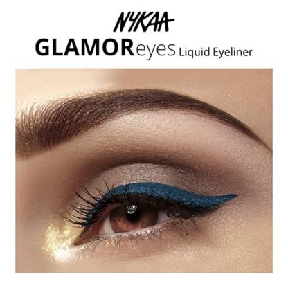 Nykaa Glamoreyes Waterproof & Smudgeproof Coloured Natural Liquid Eyeliner - Blue