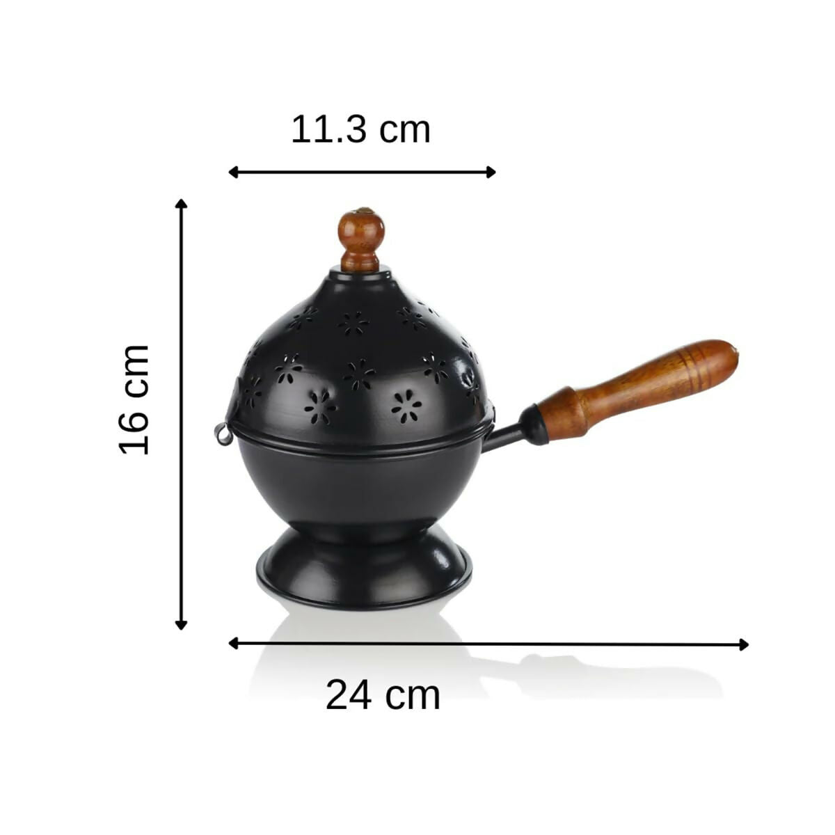 Not Available Metal Loban Dhoop Dani - Black Color
