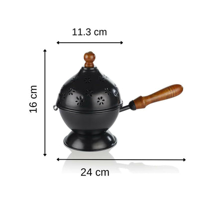Not Available Metal Loban Dhoop Dani - Black Color