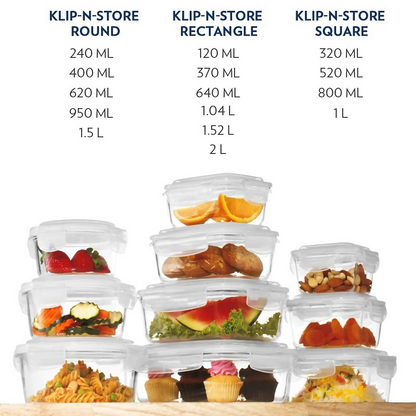 Borosil Klip N Store Glass Storage Containers - Set of 2