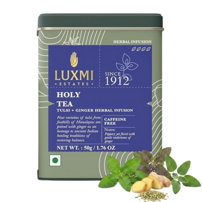 Luxmi Estates Holy Tea Tin - Tulsi Herbal Infusion