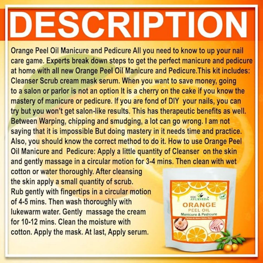 VedicAyurveda Manicure Pedicure Spa Kit Orange Peel Oil