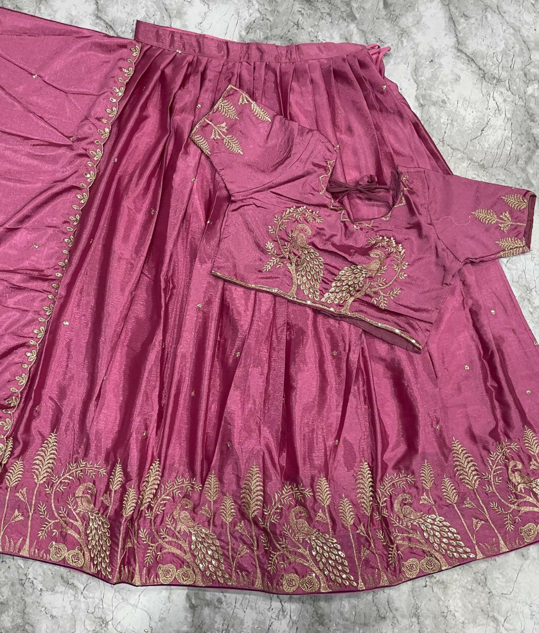 Teeya Creation New Womens Latest Embroidered Designer Lehenga Choli Set - Pink