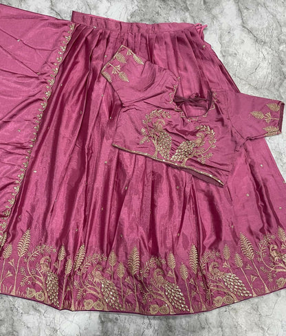 Teeya Creation New Womens Latest Embroidered Designer Lehenga Choli Set - Pink
