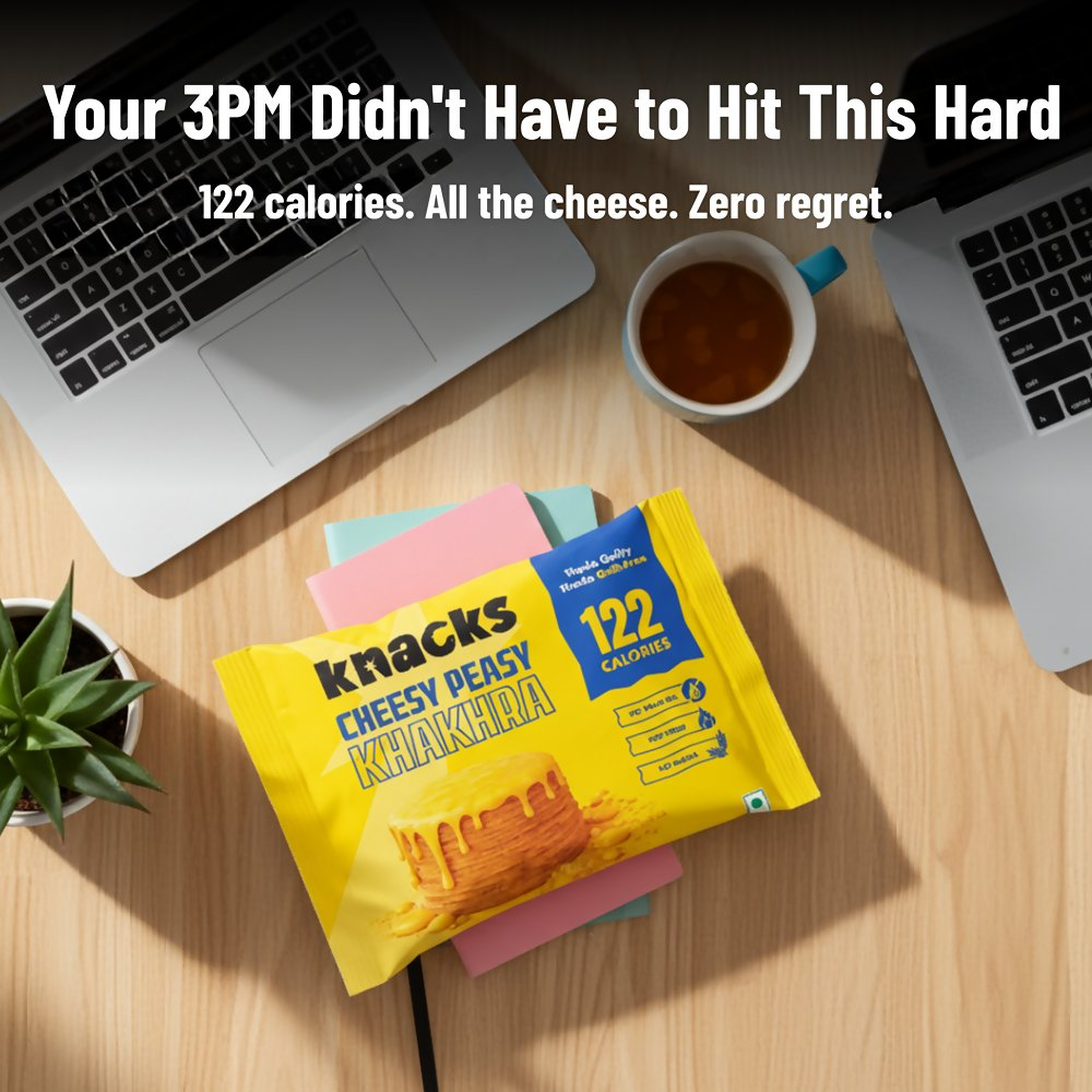 Knacks Coin Khakhra Crisps - Cheesy Peasy Flavour