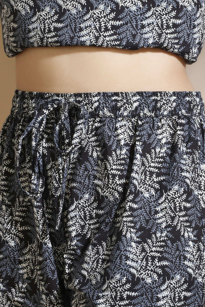 Breathables Abstract Cotton Co-Ord Set  Black