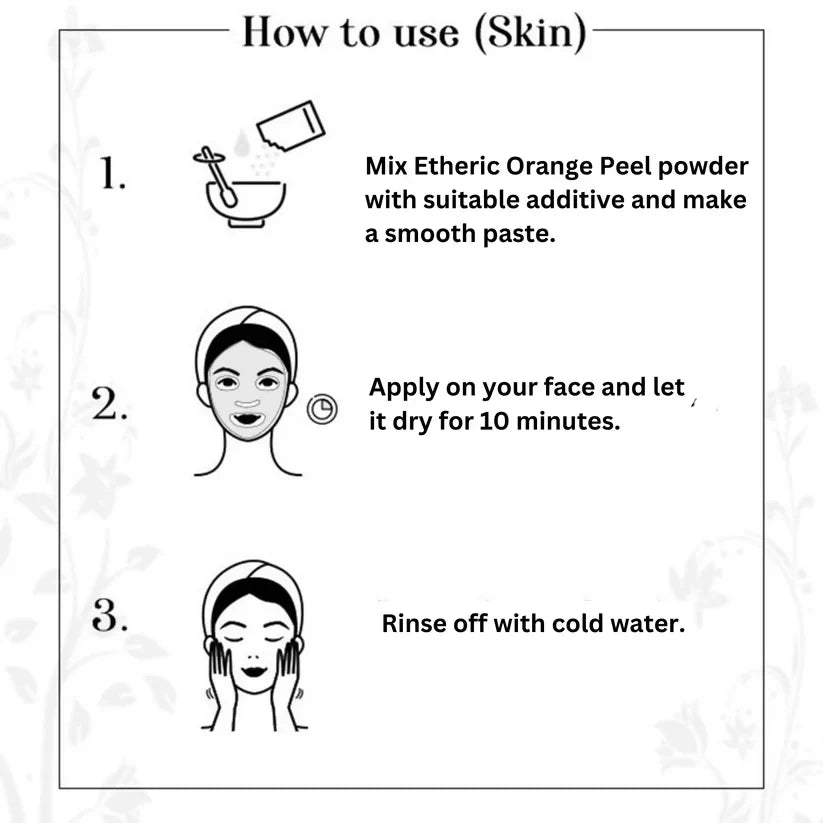 Etheric Orange Peel Powder  Natural Skin Brightening & Acne Care Face Pack