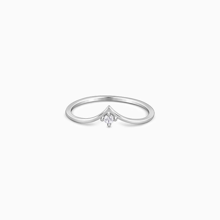 Silver Sparkling V Ring