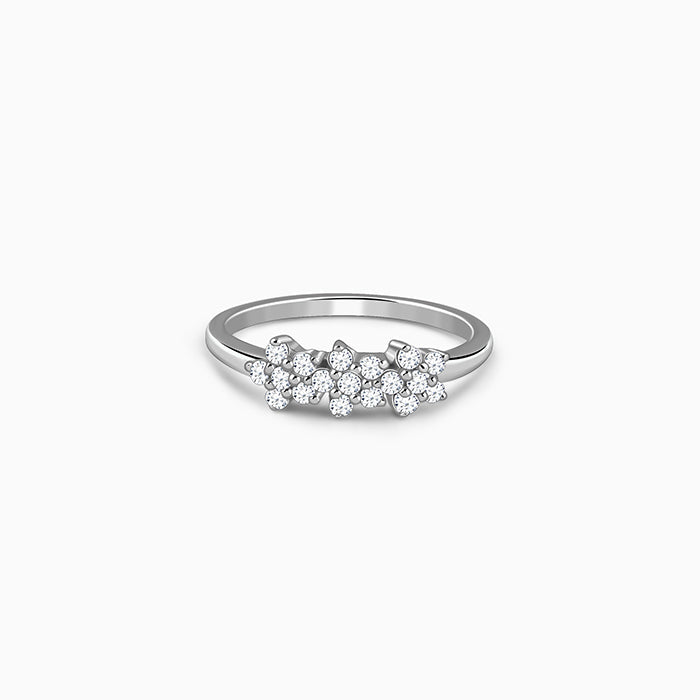Silver Bloom Cascade Ring