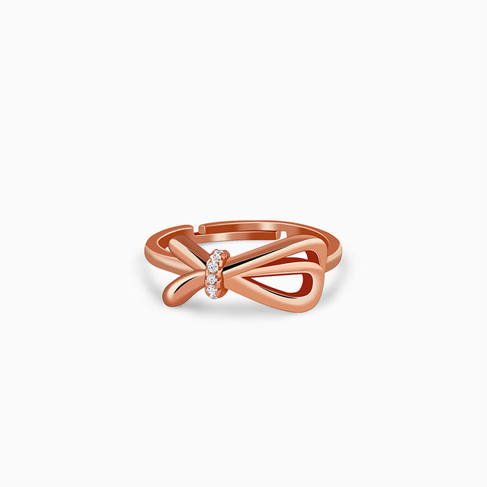 Rose Gold Ribbon Shine Ring