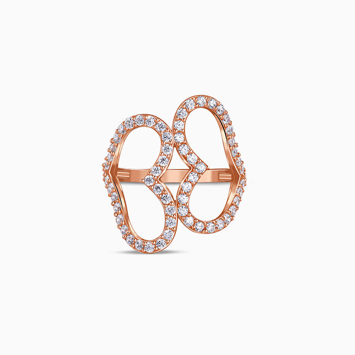 Rose Gold Deep Love Ring (Size 12)